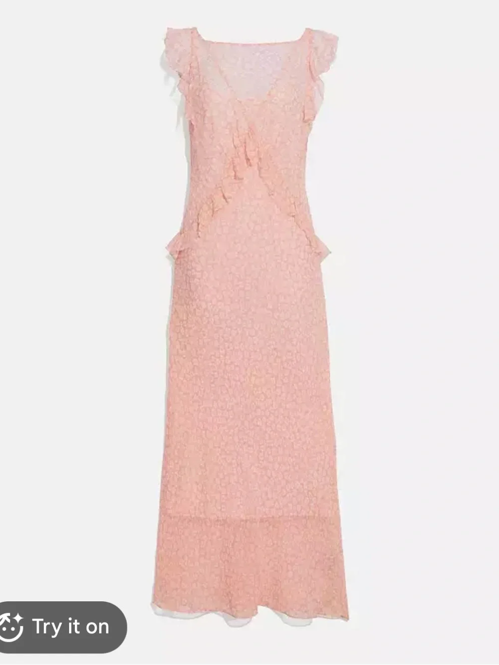 Coach Soft Pink Lace Ruffle Cap-Sleeve Kids Dress